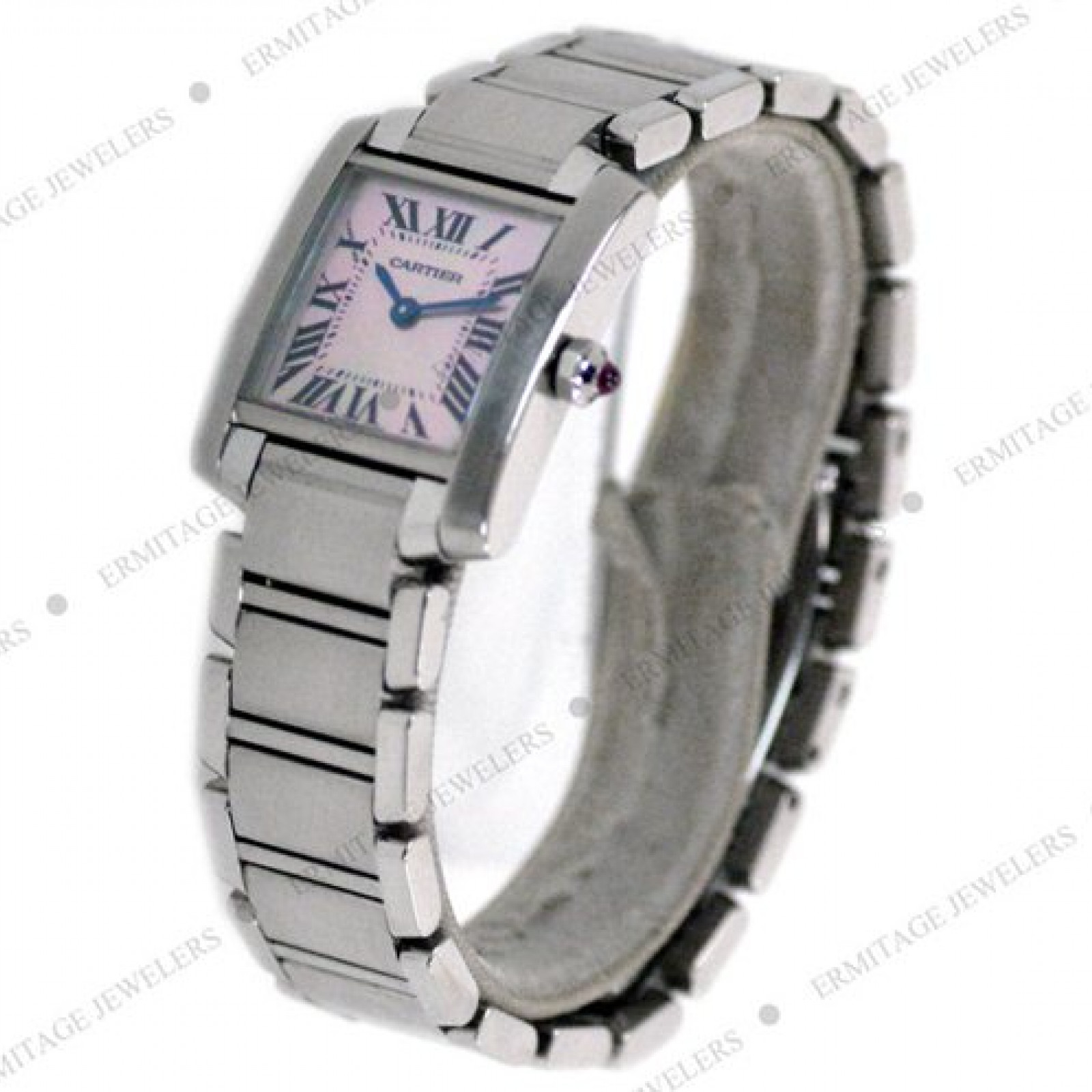 Pre-Owned Cartier Tank Francaise W51028Q3 with Mother Of Pearl Dial
